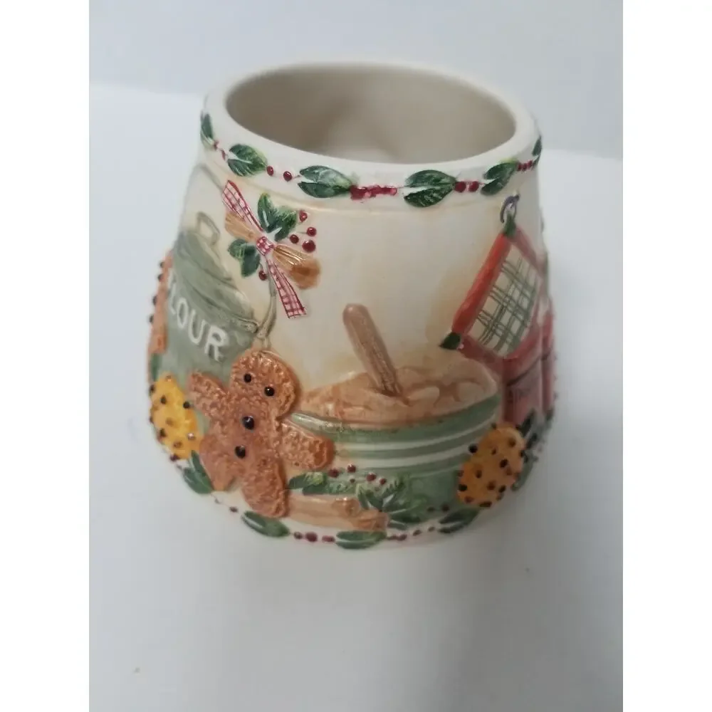 Yankee Candle Ceramic Gingerbread Kitchen Jar Candle Topper Shade Country Style